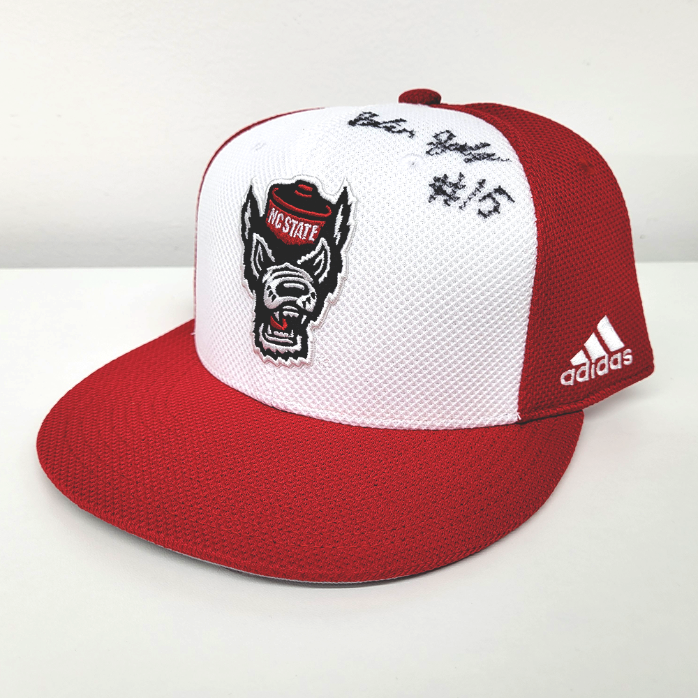 Signed Justin Joly (#15) NC State Baseball Hat (1)