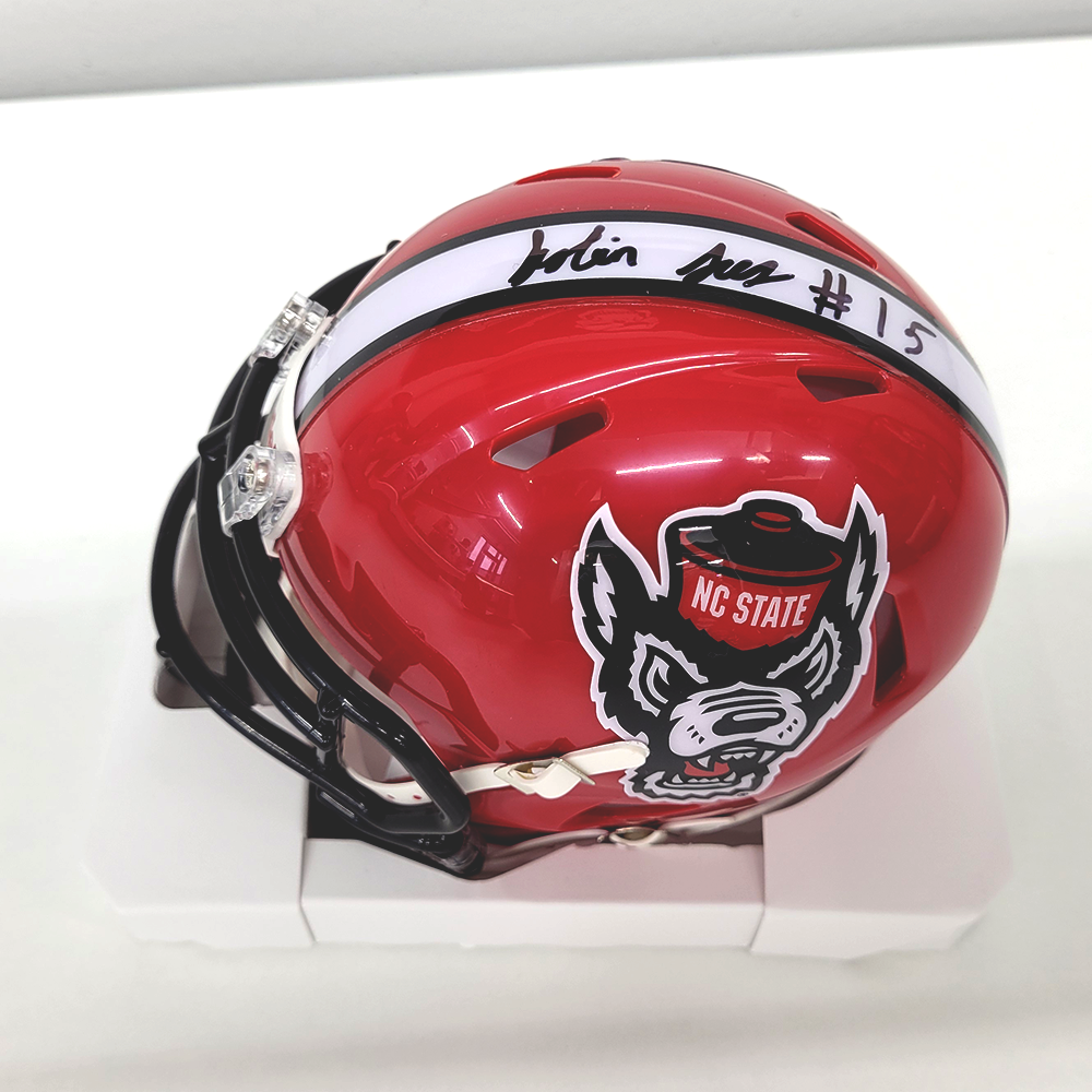 Signed Justin Joly (#15) Mini Helmet